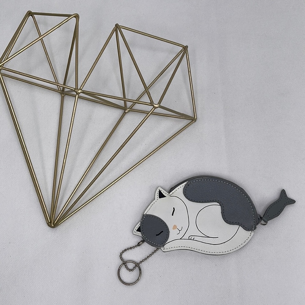 Rolf’s Leather Sleeping Cat Change Purse